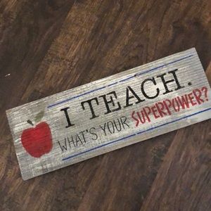 Wooden Teacher Sign